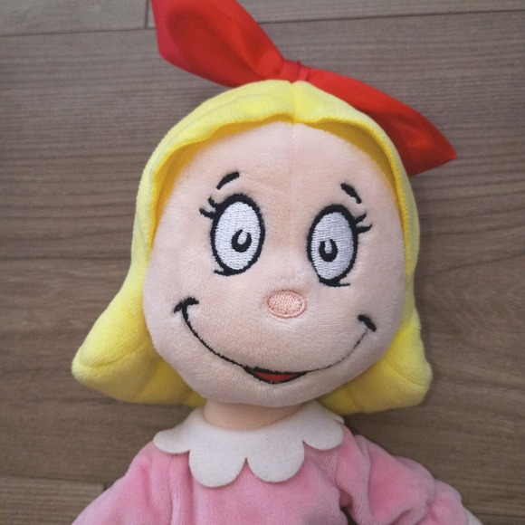 Dr Seuss Cindy Lou Who Plush Doll 11" Stuffed Toy Pink Dress Girl Aurora 2020 - Picture 2 of 5